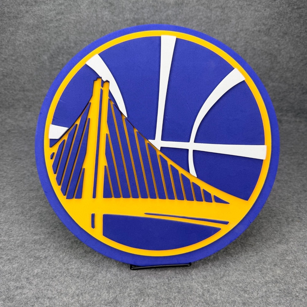 Golden State Warriors Logo Foam Wall Sign Decor 14” NBA Basketball Blue Yellow